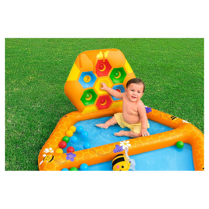 Trade Shop - Piscina Gonfiabile Gioco Alveare Per Bambini Con 20 Palline 2 Api 127x119x61cm 52639 -