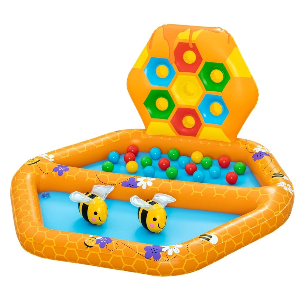 Trade Shop - Piscina Gonfiabile Gioco Alveare Per Bambini Con 20 Palline 2 Api 127x119x61cm 52639 -