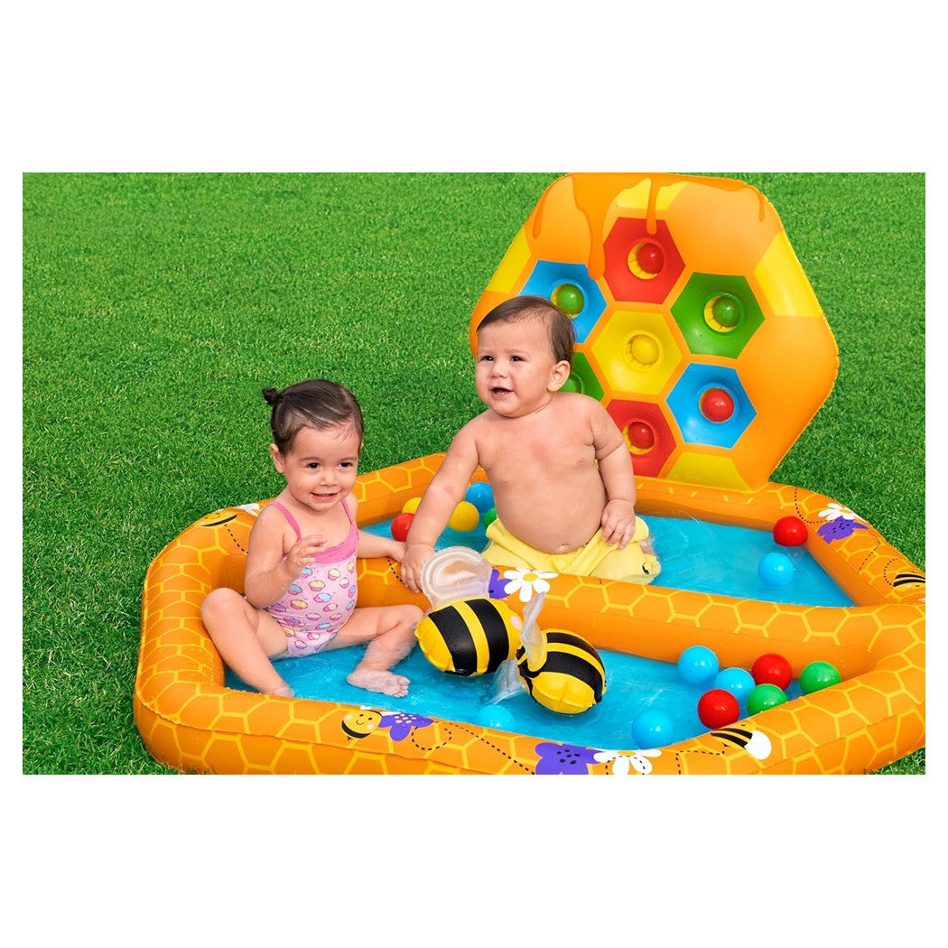 Trade Shop - Piscina Gonfiabile Gioco Alveare Per Bambini Con 20 Palline 2 Api 127x119x61cm 52639 -