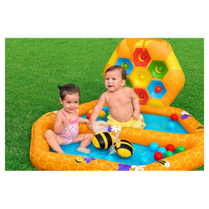 Trade Shop - Piscina Gonfiabile Gioco Alveare Per Bambini Con 20 Palline 2 Api 127x119x61cm 52639 -