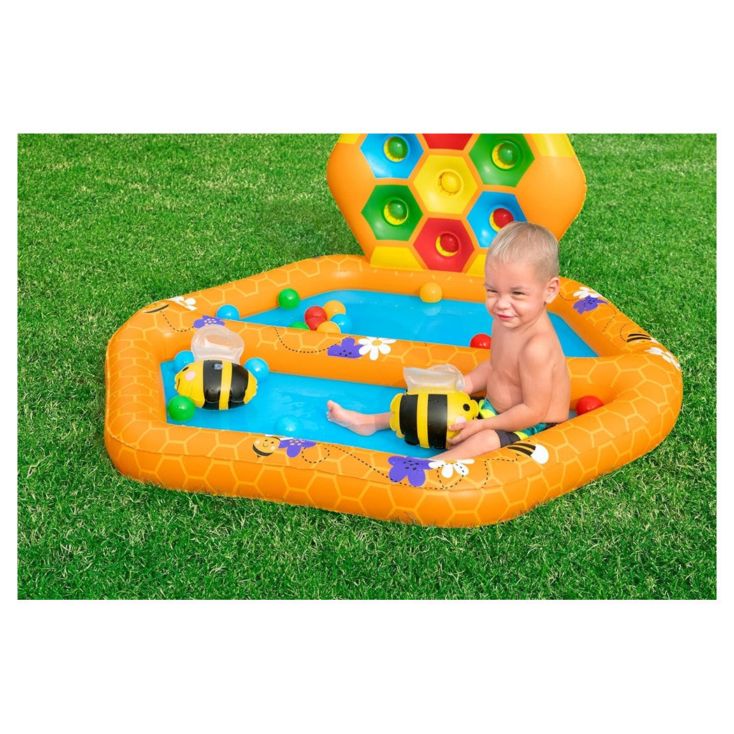 Trade Shop - Piscina Gonfiabile Gioco Alveare Per Bambini Con 20 Palline 2 Api 127x119x61cm 52639 -