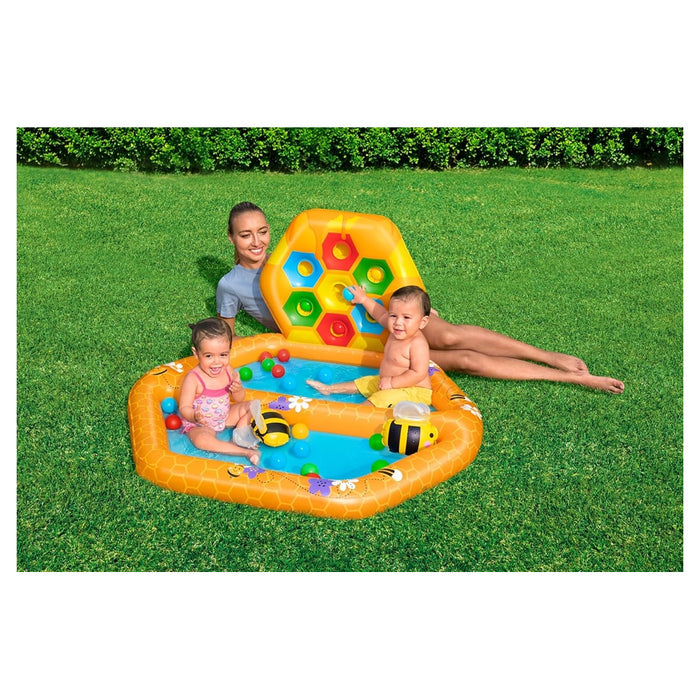 Trade Shop - Piscina Gonfiabile Gioco Alveare Per Bambini Con 20 Palline 2 Api 127x119x61cm 52639 -