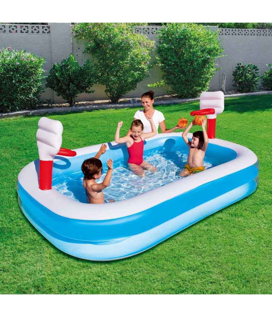 Piscina Gonfiabile Per Bambini 3 Anni+ Gioco Pallacanestro Basket Giardino 54122         