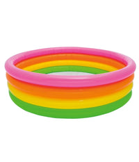 Piscina Gonfiabile Per Bambini Arcobaleno A 4 Anelli Colorati 168 X 46 Cm         