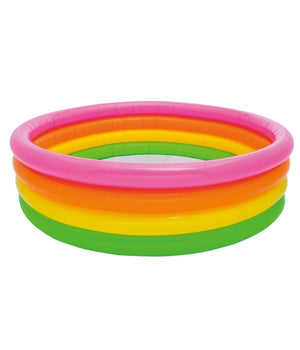 Piscina Gonfiabile Per Bambini Arcobaleno A 4 Anelli Colorati 168 X 46 Cm         