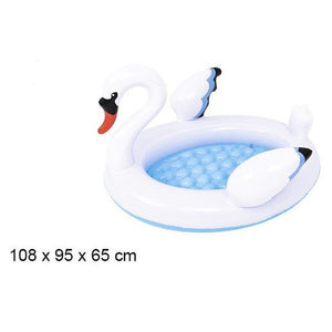 Trade Shop - Piscina Gonfiabile Per Bambini Forma Cigno 108x95x65cm Giardino Divertimento 016147 -