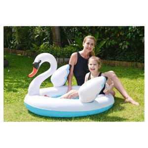 Trade Shop - Piscina Gonfiabile Per Bambini Forma Cigno 108x95x65cm Giardino Divertimento 016147 -
