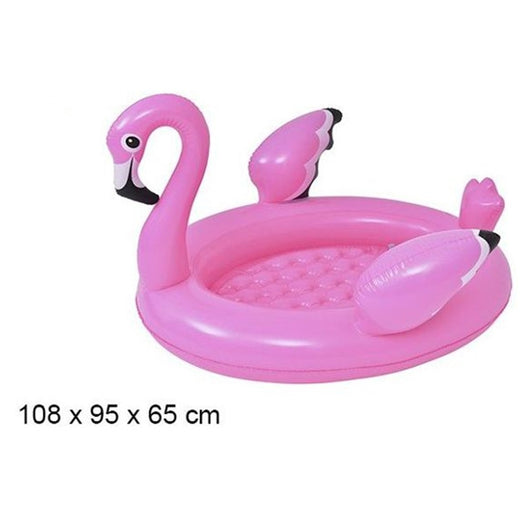 Trade Shop - Piscina Gonfiabile Per Bambini Forma Di Fenicottero Rosa Giardino 108x95x65cm 016148 -