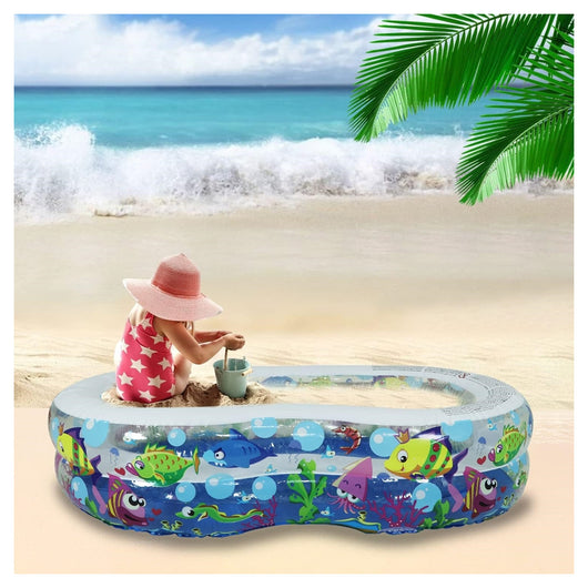 Trade Shop - Piscina Gonfiabile Per Bambini Giardino Estate Design Vita Marina 175x109x46cm 016089 -
