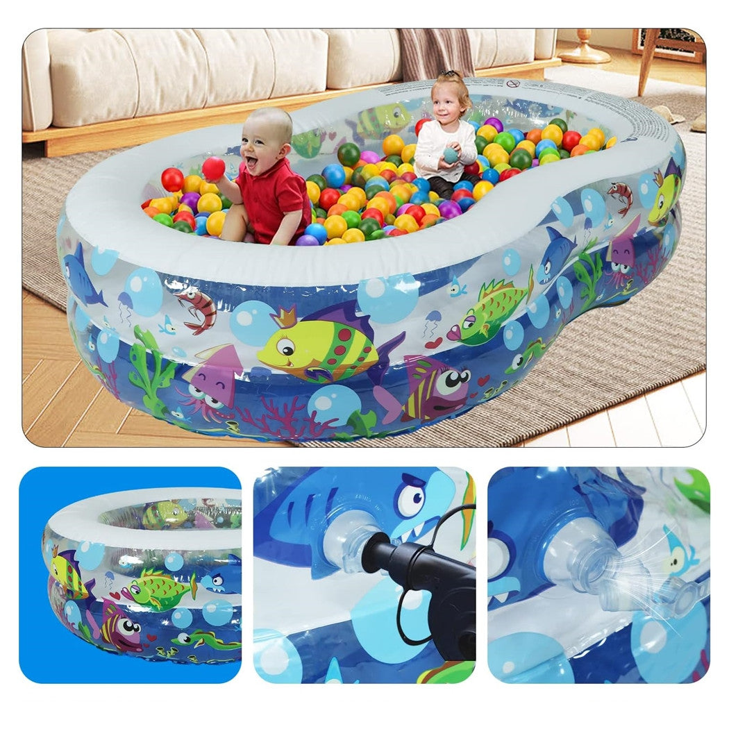 Trade Shop - Piscina Gonfiabile Per Bambini Giardino Estate Design Vita Marina 175x109x46cm 016089 -