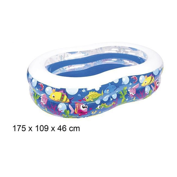 Trade Shop - Piscina Gonfiabile Per Bambini Giardino Estate Design Vita Marina 175x109x46cm 016089 -