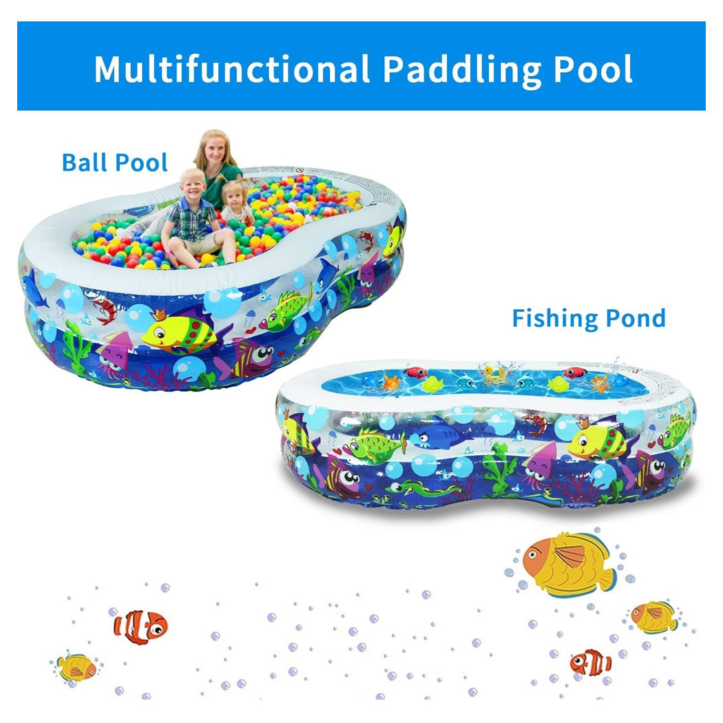 Trade Shop - Piscina Gonfiabile Per Bambini Giardino Estate Design Vita Marina 175x109x46cm 016089 -