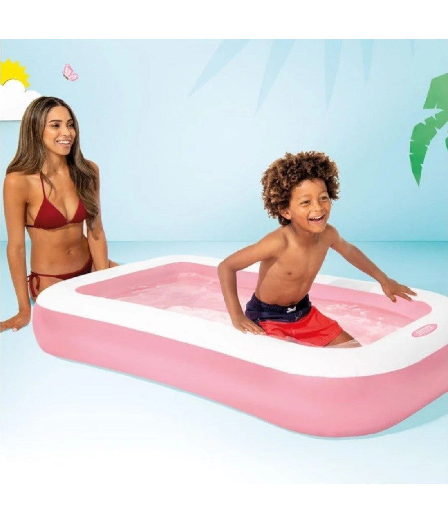 Piscina Gonfiabile Per Bambini Rettangolare Baby 166 X 100 X 25cm Giardino 58423         