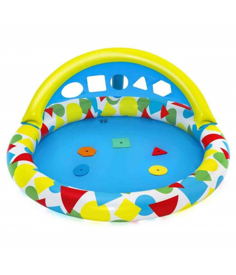 Piscina Gonfiabile Per Bambini Splash & Learn 120x117x46cm 5 Forme Schiuma 52378         