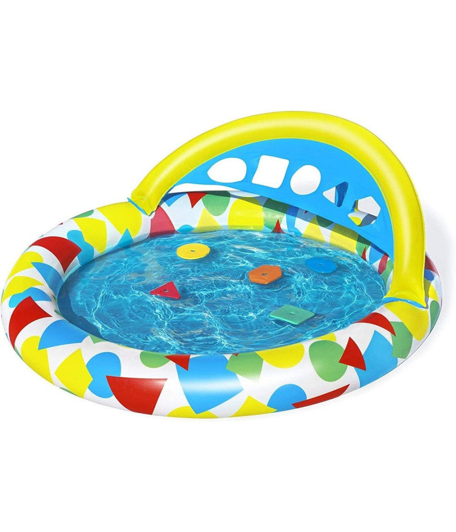 Piscina Gonfiabile Per Bambini Splash & Learn 120x117x46cm 5 Forme Schiuma 52378         