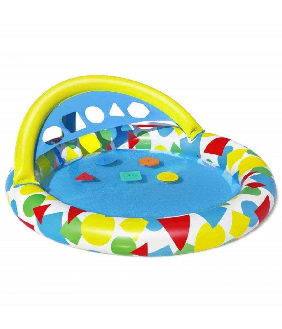 Piscina Gonfiabile Per Bambini Splash & Learn 120x117x46cm 5 Forme Schiuma 52378         