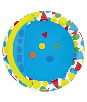 Trade Shop - Piscina Gonfiabile Per Bambini Splash & Learn 120x117x46cm 5 Forme Schiuma 52378 -
