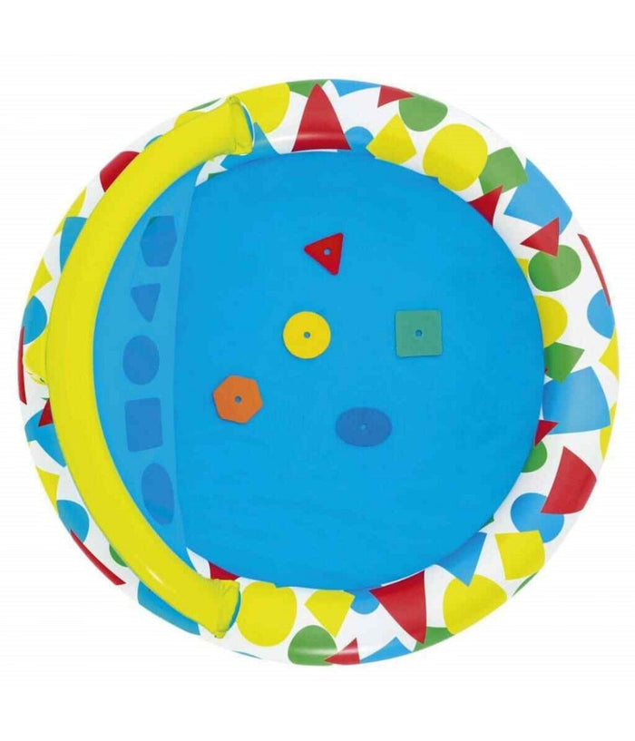 Trade Shop - Piscina Gonfiabile Per Bambini Splash & Learn 120x117x46cm 5 Forme Schiuma 52378 -