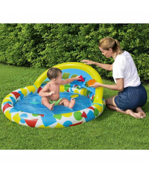 Piscina Gonfiabile Per Bambini Splash & Learn 120x117x46cm 5 Forme Schiuma 52378         