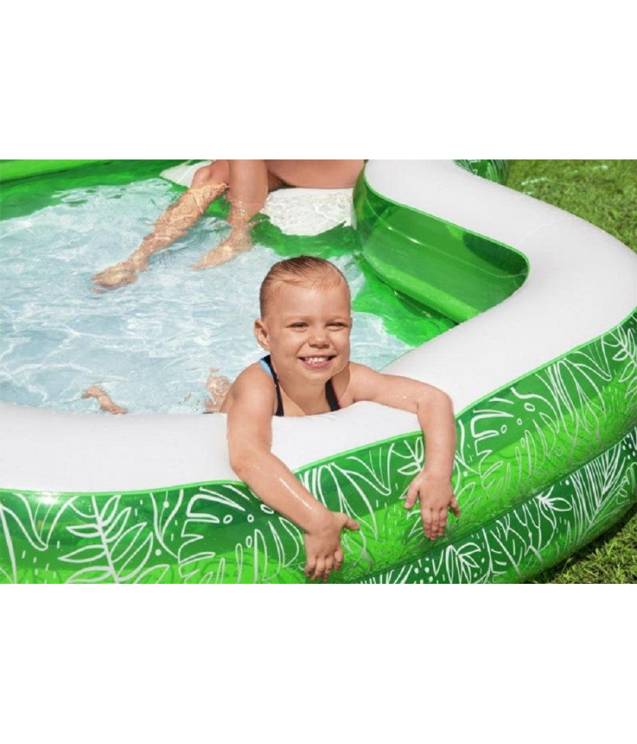 Piscina Gonfiabile Per Famiglie Con Sedile Tropical Paradise 231x231x51 Cm 54336         