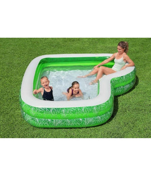 Piscina Gonfiabile Per Famiglie Con Sedile Tropical Paradise 231x231x51 Cm 54336         