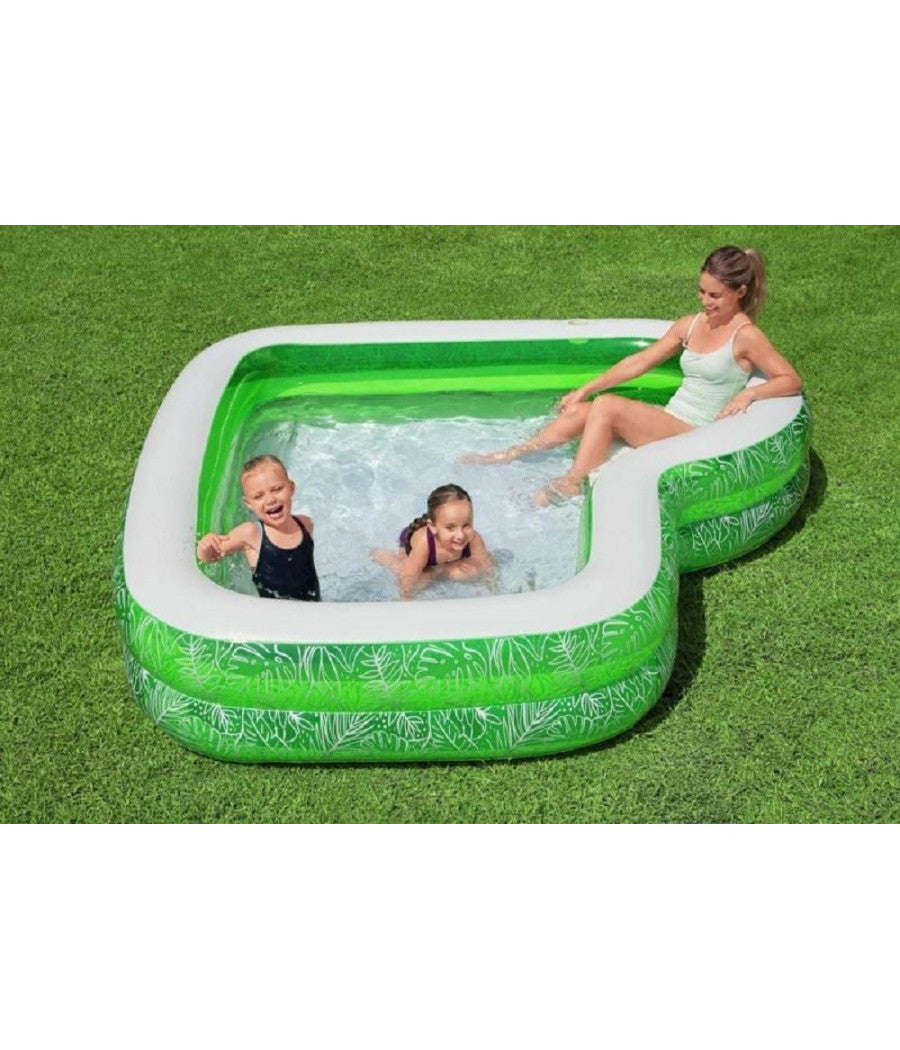 Piscina Gonfiabile Per Famiglie Con Sedile Tropical Paradise 231x231x51 Cm 54336         