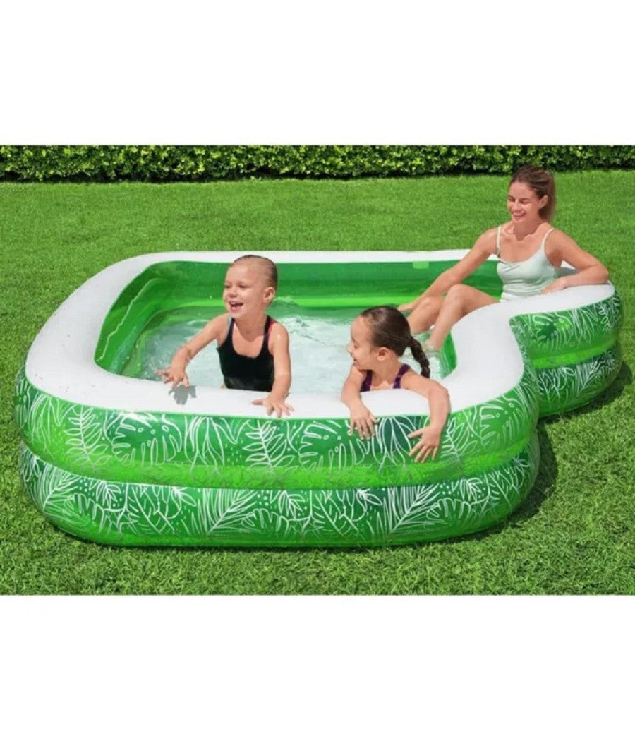 Piscina Gonfiabile Per Famiglie Con Sedile Tropical Paradise 231x231x51 Cm 54336         