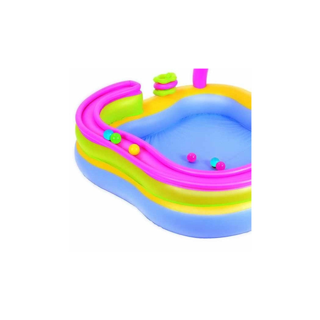 Trade Shop - Piscina Gonfiabile Play Center Bambini Con Giochi 159 X 159 X 89 Cm Vinile -