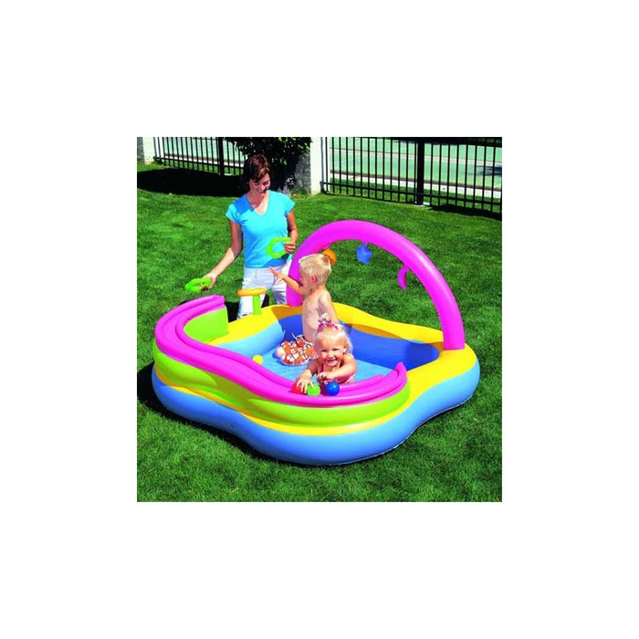 Trade Shop - Piscina Gonfiabile Play Center Bambini Con Giochi 159 X 159 X 89 Cm Vinile -