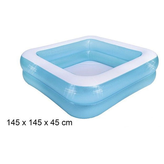 Trade Shop - Piscina Gonfiabile Quadrata A 2 Anelli 145 X 145 X 45 Cm Giardino Estate 016094 -
