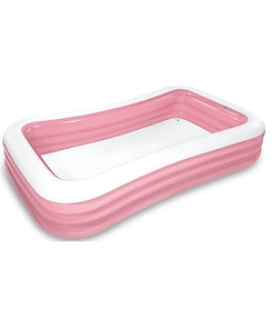 Piscina Gonfiabile Rosa Rettangolare Family Bambini 305x183x56 Cm Giardino 58487         