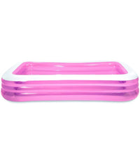 Piscina Gonfiabile Rosa Rettangolare Family Bambini 305x183x56 Cm Giardino 58487         