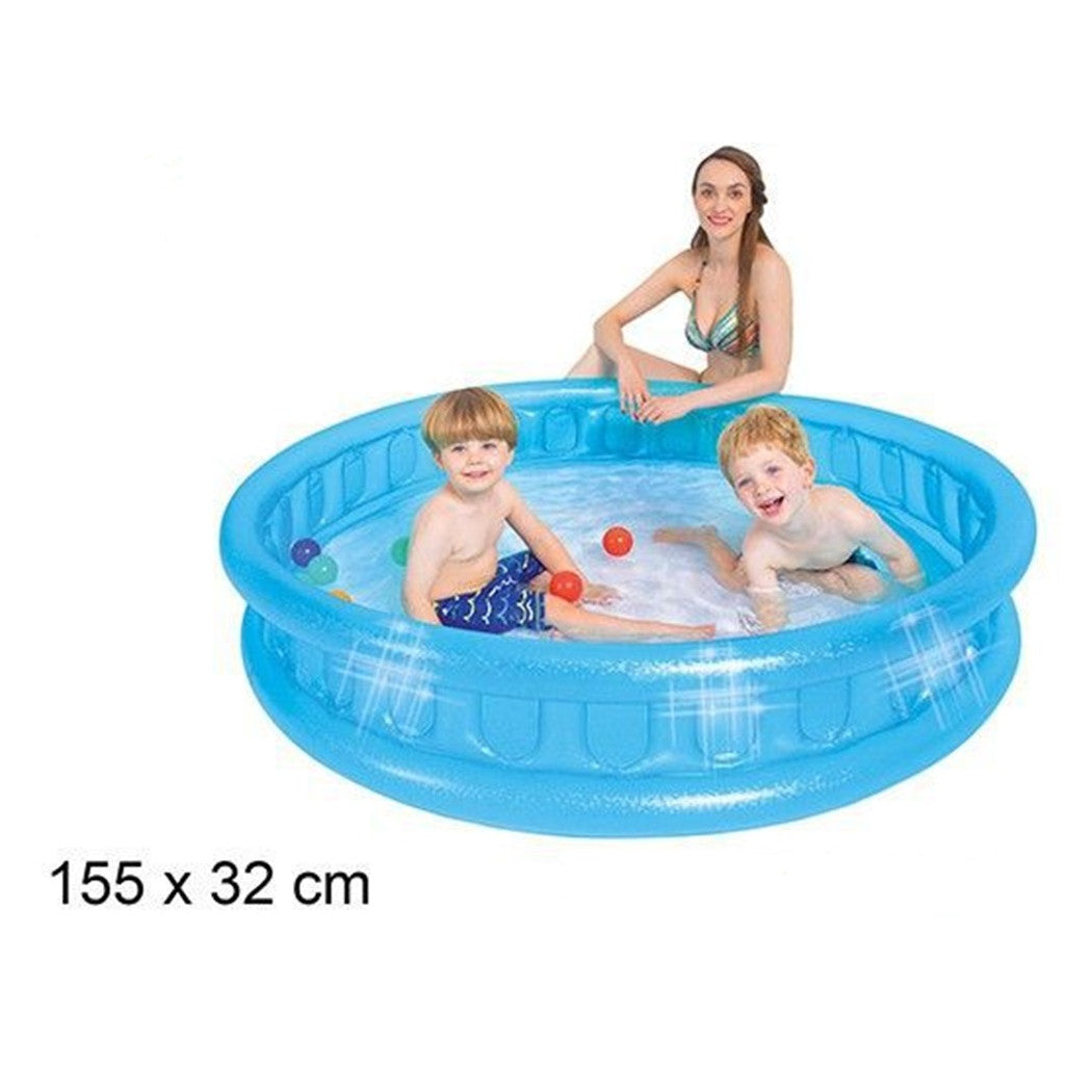 Trade Shop - Piscina Gonfiabile Rotonda Con Lato Morbido A Mosaico 155 X 32 Cm Per Bambini 016181 -