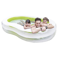 Trade Shop - Piscina Gonfiabile Sagomata Famiglia Pool 240x140x47 Cm Trasparente Verde 016090 -