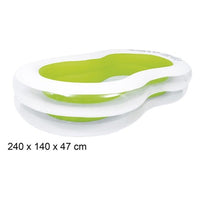 Trade Shop - Piscina Gonfiabile Sagomata Famiglia Pool 240x140x47 Cm Trasparente Verde 016090 -
