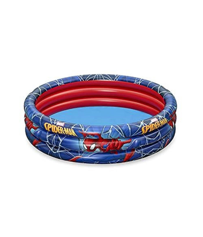 Trade Shop - Piscina Gonfiabile Spiderman L'uomo Ragno 3 Anelli 122x30cm Per Bambini 2+ 98018 -