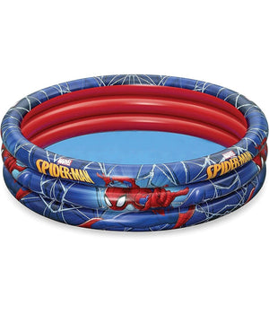 Trade Shop - Piscina Gonfiabile Spiderman L'uomo Ragno 3 Anelli 122x30cm Per Bambini 2+ 98018 -