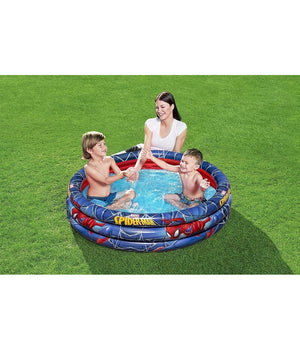 Trade Shop - Piscina Gonfiabile Spiderman L'uomo Ragno 3 Anelli 122x30cm Per Bambini 2+ 98018 -