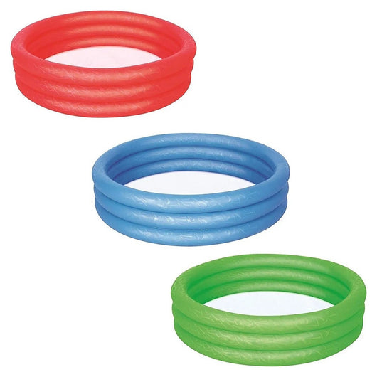 Trade Shop - Piscina Gonfiabile Tinta Unita Effetto Ghiaccio 3 Anelli Giardino 102x25cm 51024 -