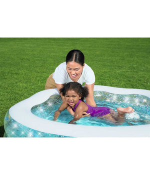 Trade Shop - Piscina Gonfiabile Tonda Conchiglia Scintillante 150x127x43cm Per Bambini 52489 -