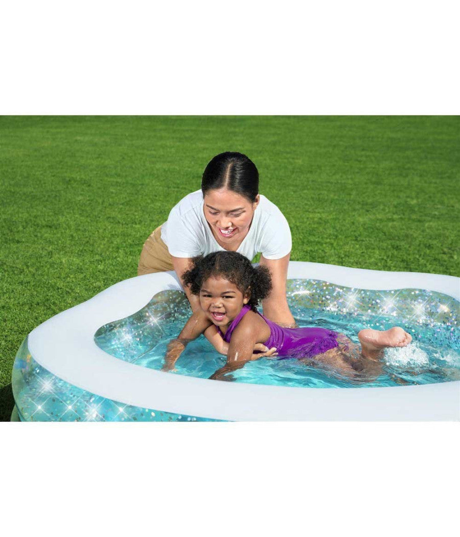 Piscina Gonfiabile Tonda Conchiglia Scintillante 150x127x43cm Per Bambini 52489         