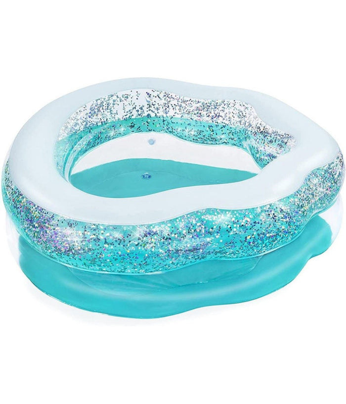 Trade Shop - Piscina Gonfiabile Tonda Conchiglia Scintillante 150x127x43cm Per Bambini 52489 -