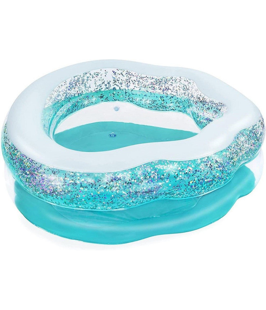 Trade Shop - Piscina Gonfiabile Tonda Conchiglia Scintillante 150x127x43cm Per Bambini 52489 -