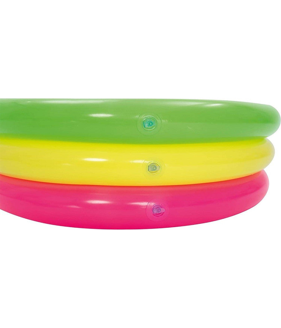 Trade Shop - Piscina Gonfiabile Tonda Summer Piscinetta Per Bambini A 3 Anelli 70x24cm 51128 -