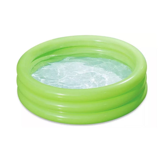 Trade Shop - Piscina Gonfiabile Verde A 3 Anelli Per Bambini Rotonda 91 X 23 Cm Giardino 017550 -