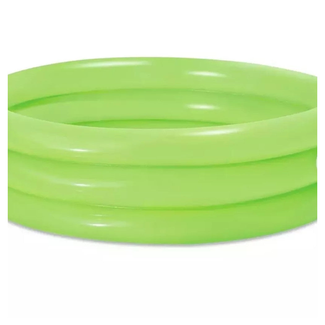 Trade Shop - Piscina Gonfiabile Verde A 3 Anelli Per Bambini Rotonda 91 X 23 Cm Giardino 017550 -