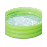 Trade Shop - Piscina Gonfiabile Verde A 3 Anelli Per Bambini Rotonda 91 X 23 Cm Giardino 017550 -