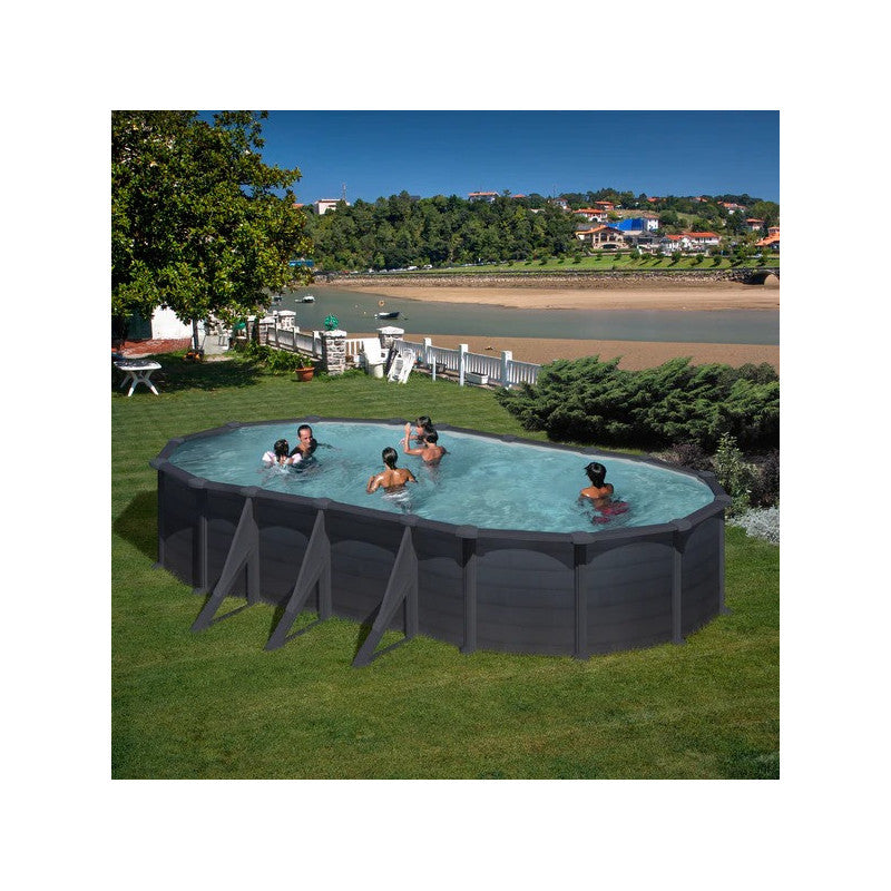 Piscina in acciaio Ovale 730x375x132h con depuratore a sabbia serie Granada GRE KITPROV738GF