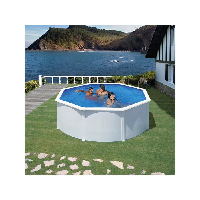 Piscina in acciaio tonda 350 con depuratore a sabbia serie Fidji GRE KIT350ECO
