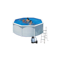 Piscina in acciaio tonda 350 con depuratore a sabbia serie Fidji GRE KIT350ECO